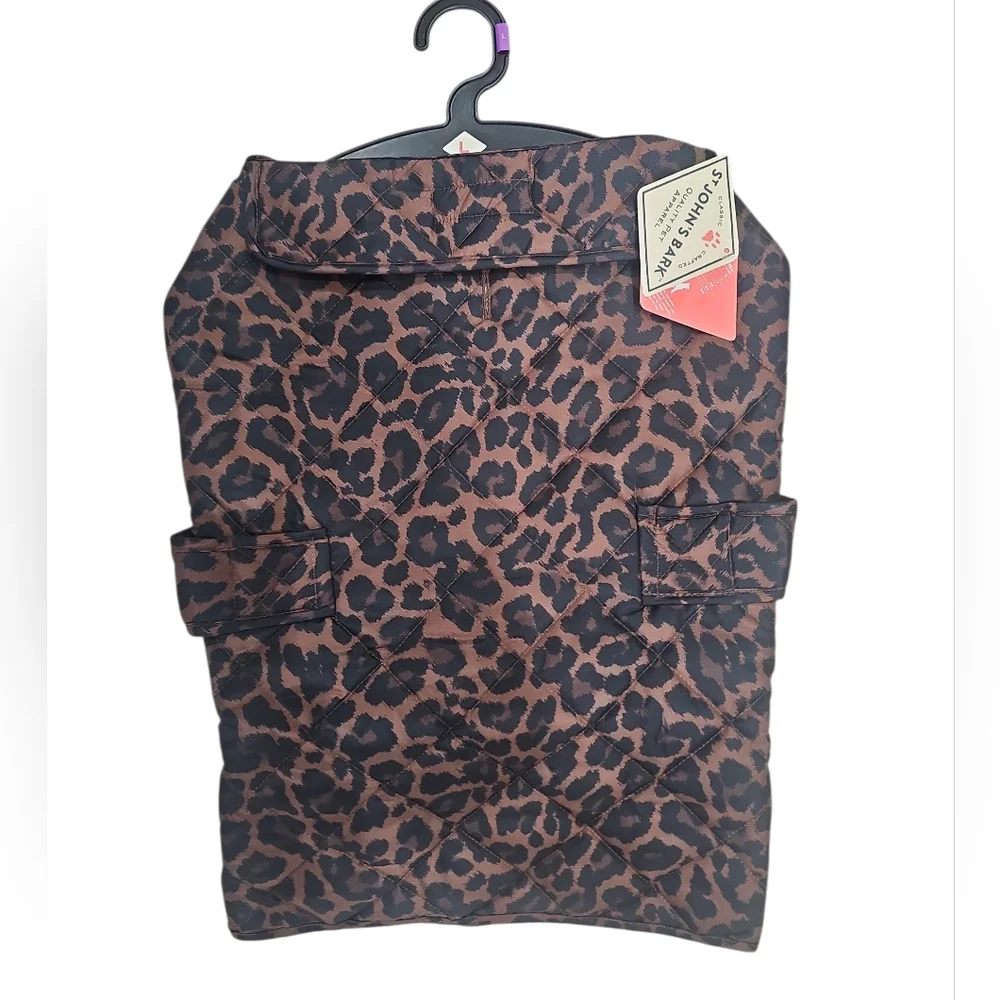 St Johns Bark  Animal Dog Coat  Sz L NWT Cheetah  Print